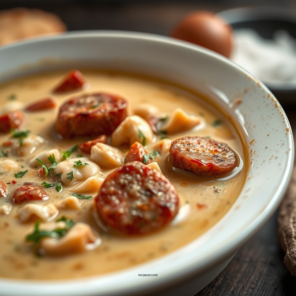 Creamy Chicken and Sausage Soup - chicken soup with sausage recipes