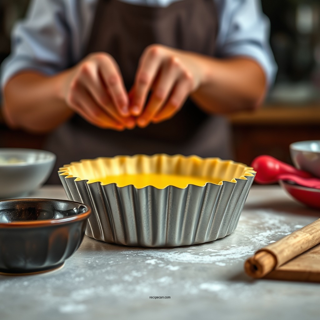 Preparing the Pastry Shell - chinese egg custard tart recipe