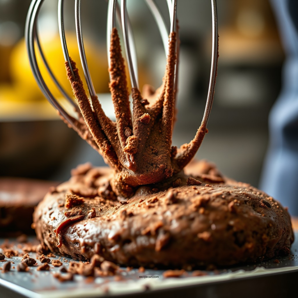 Mixing the Batter - chocolate brownie recipe from scratch