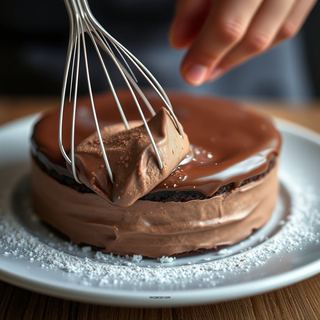 Preparing the Mousse Filling - chocolate cake recipe with mousse filling