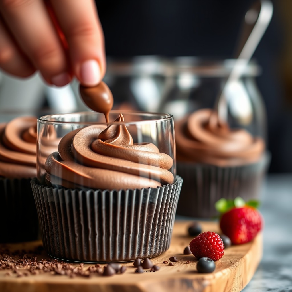 Making the Chocolate Mousse - chocolate cake with chocolate mousse filling recipe