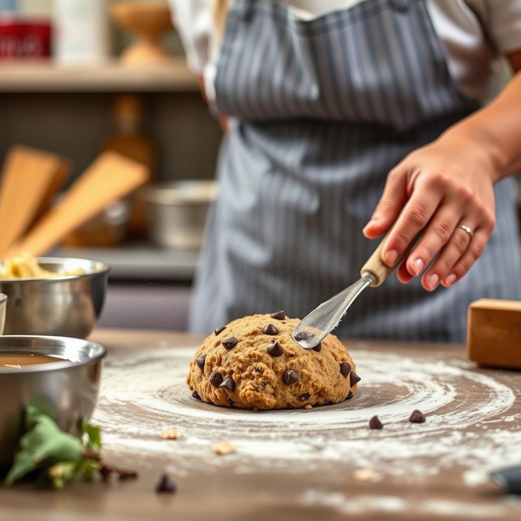 Preparing the Dough - chocolate chip oatmeal cookies recipe