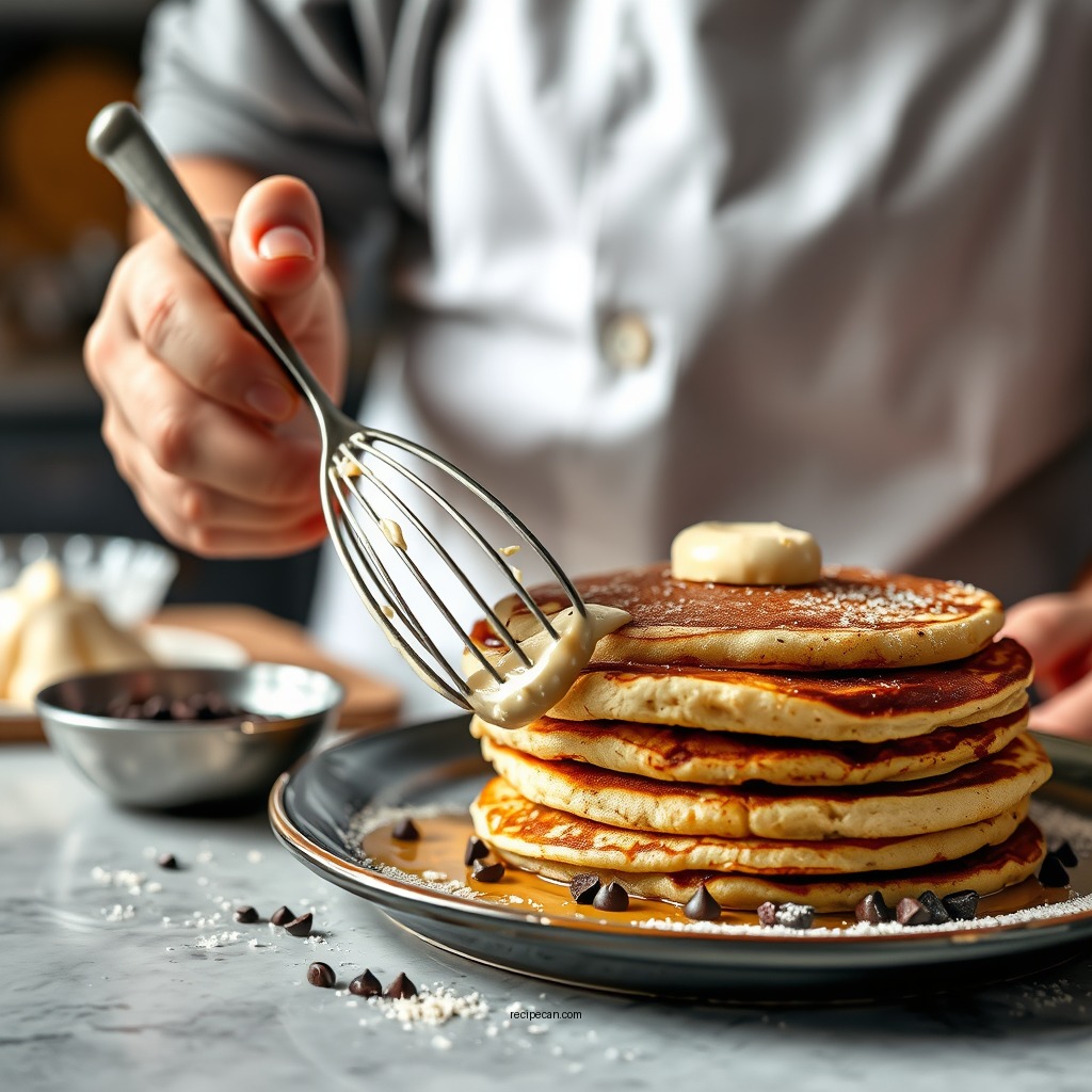 Preparing the Batter - chocolate chip pancake recipe