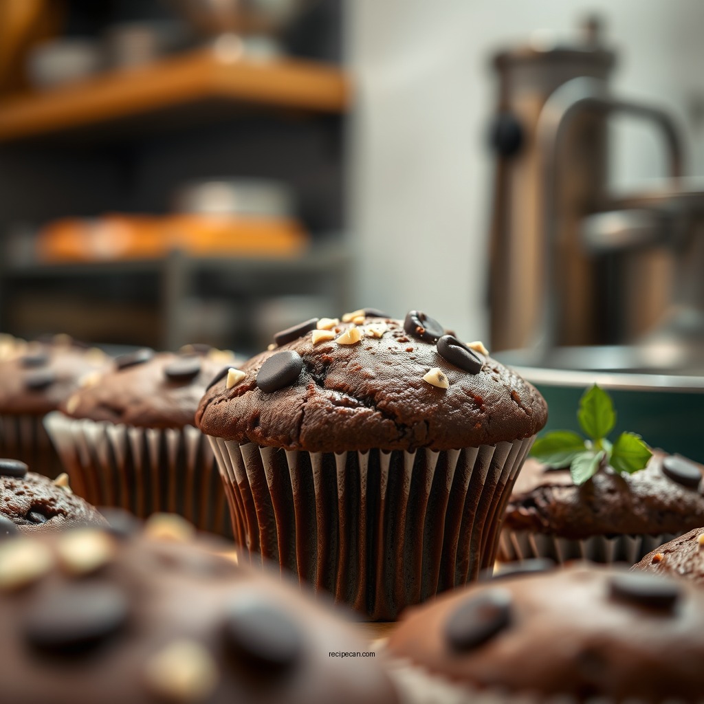 Baking the Muffins - chocolate chocolate muffin recipe