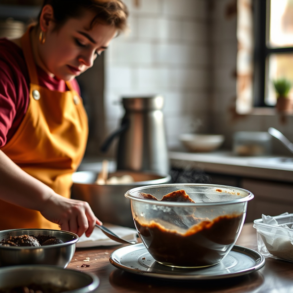 Preparing the Batter - chocolate chocolate muffin recipe