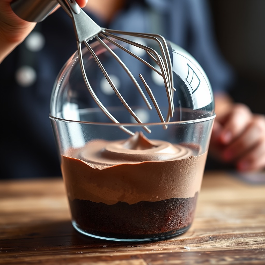 Making the Mousse - chocolate mousse cake filling recipe