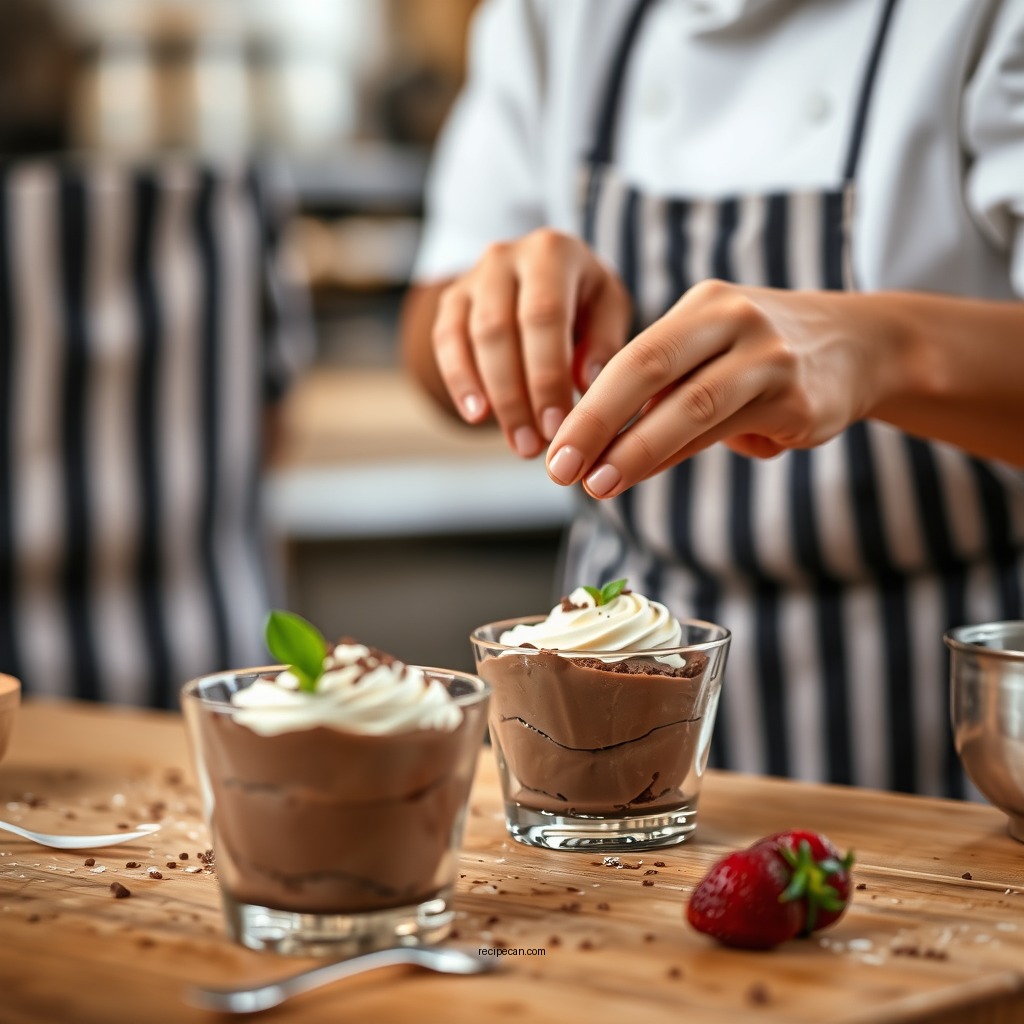 Step-by-Step Preparation - chocolate mousse dessert recipe