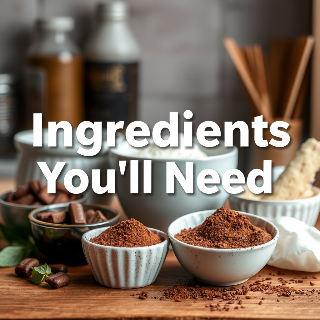 Ingredients You'll Need - chocolate mousse recipe made with cocoa powder