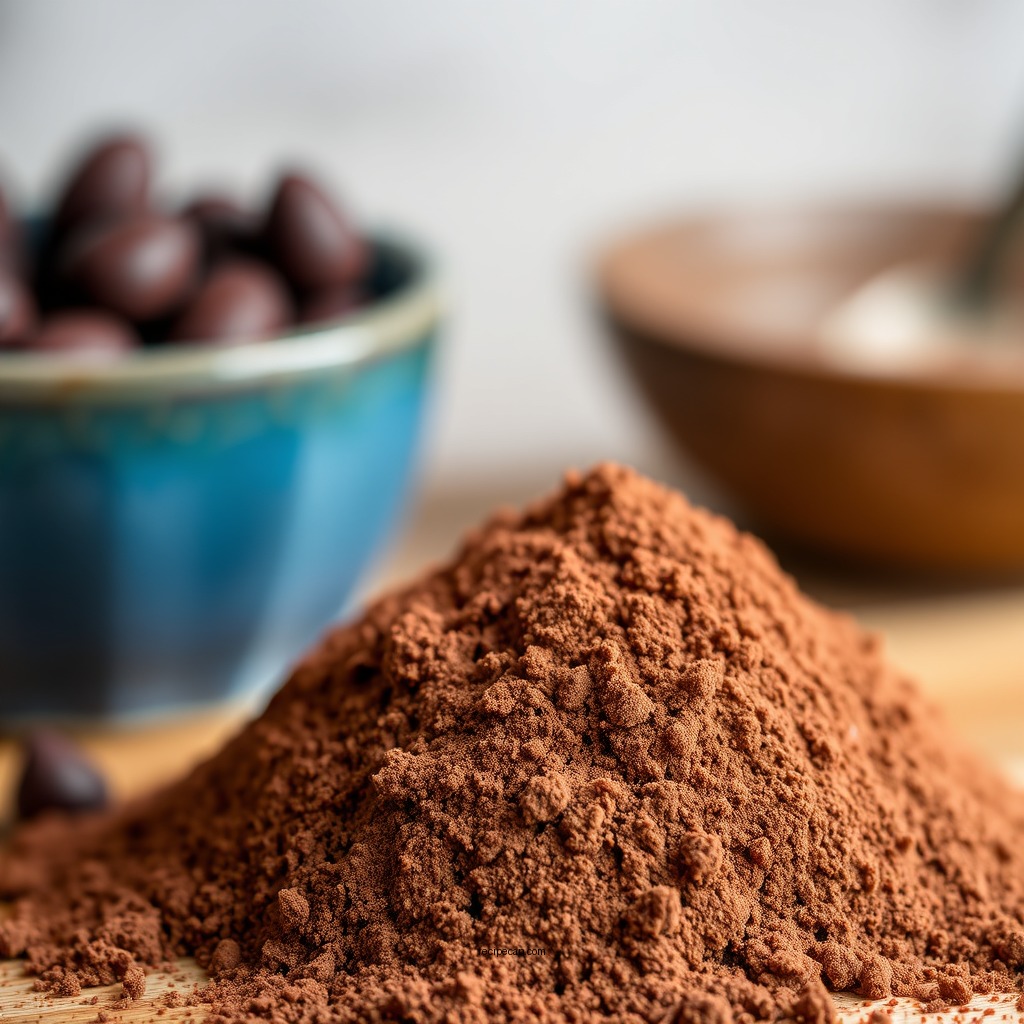 Combining Ingredients - chocolate mousse recipe with cocoa powder