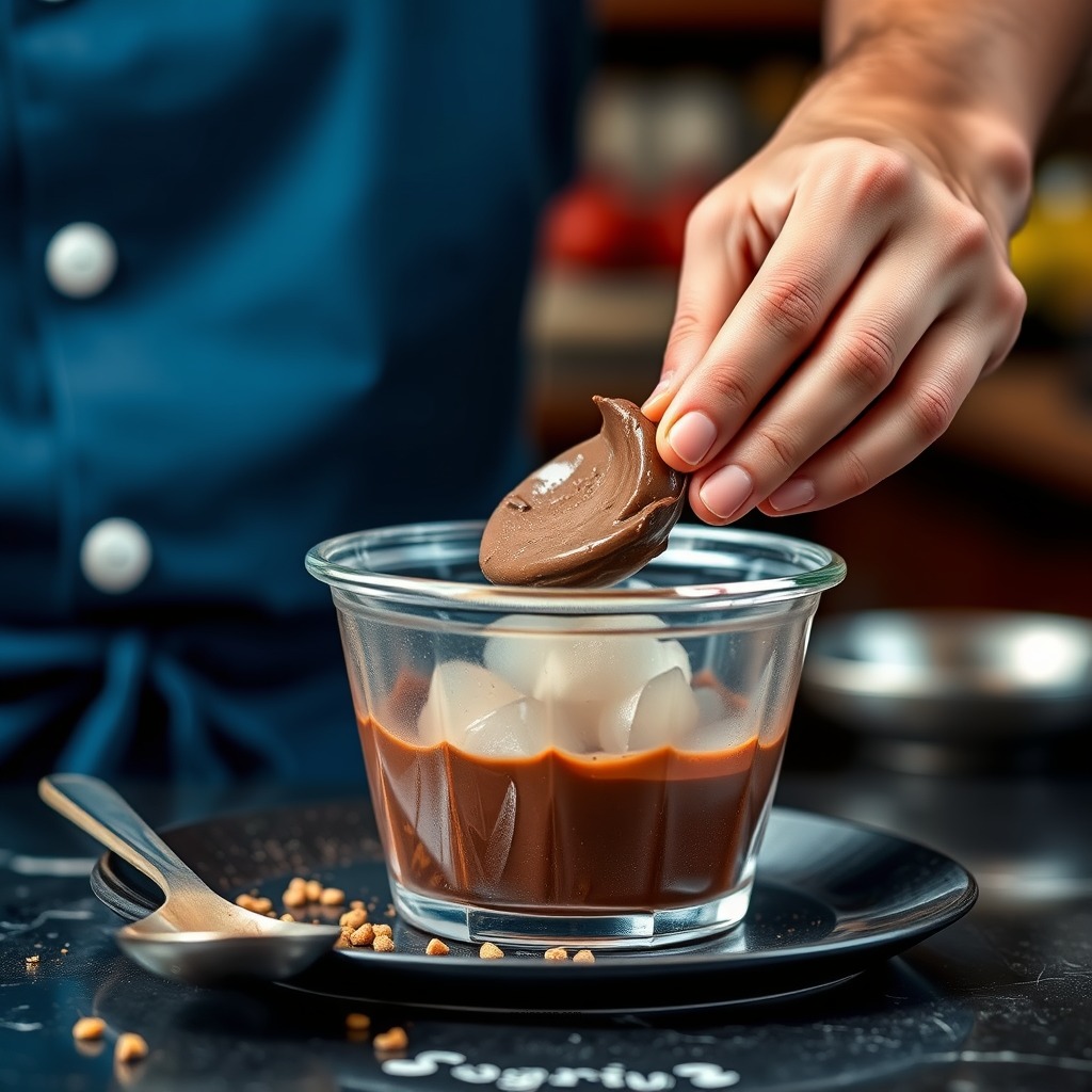 Preparing the Gelatin - chocolate mousse recipe with gelatin