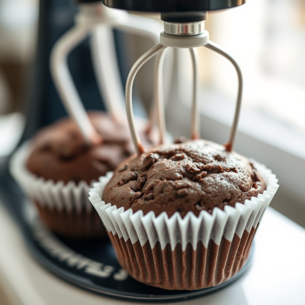 Mixing the Batter - chocolate muffin recipe