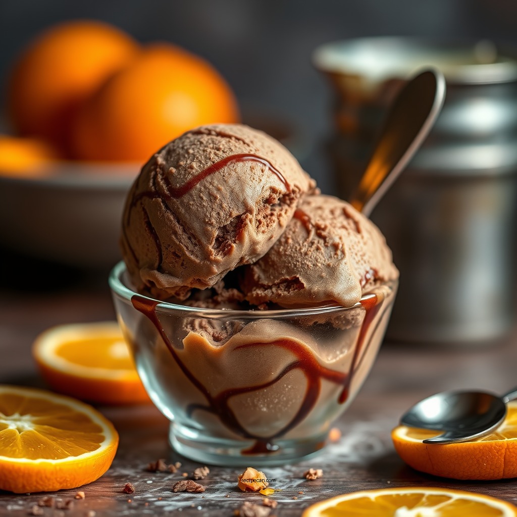 Mixing in the Orange Flavor - chocolate orange ice cream recipe