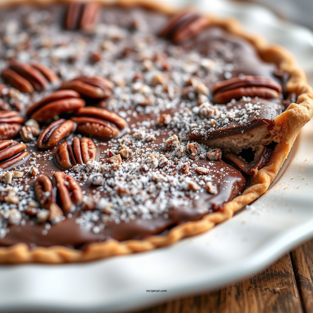 Making the Chocolate Pecan Filling - chocolate pecan pie recipe