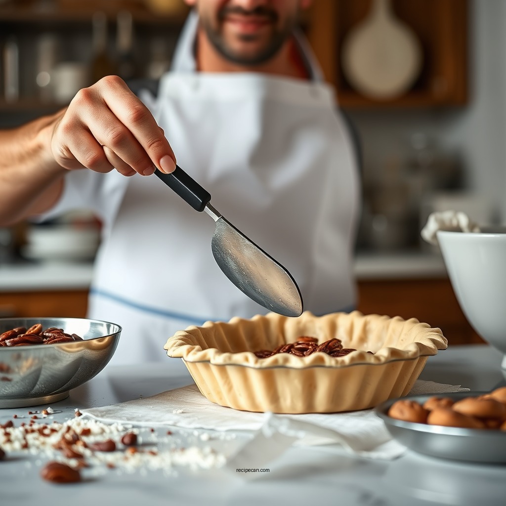 Preparing the Pie Crust - chocolate pecan pie recipe