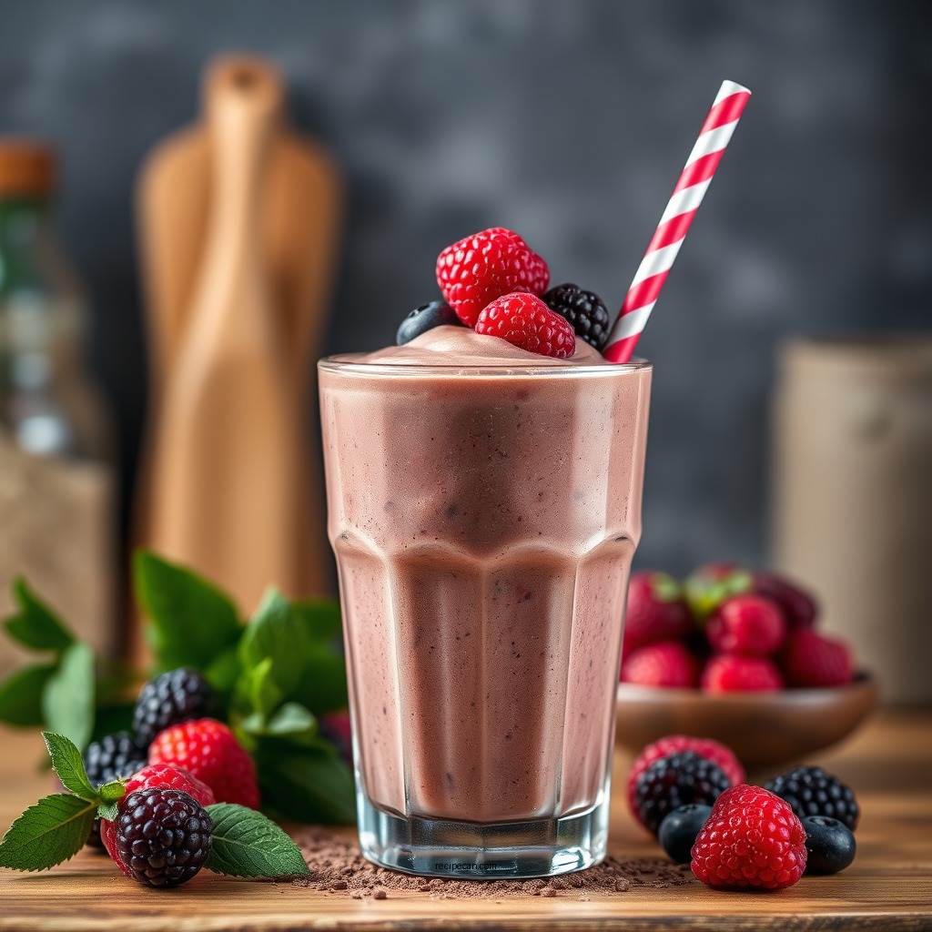 Chocolate Berry Protein Smoothie - chocolate protein smoothie recipes
