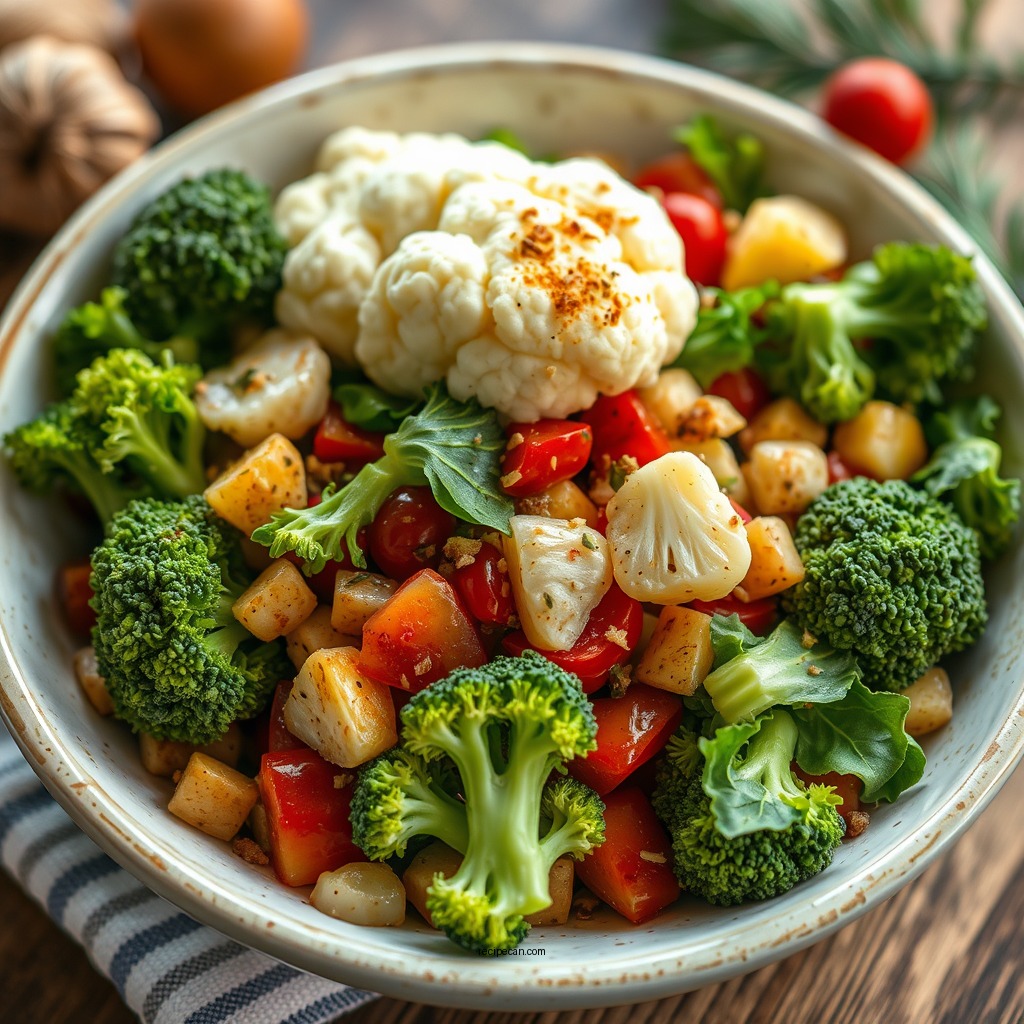 Ingredients for the Christmas Salad - christmas salad recipe with broccoli and cauliflower