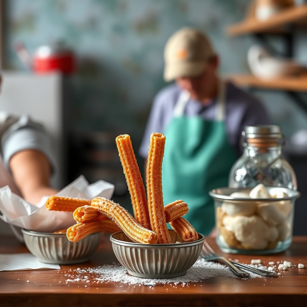 Making the Churros - churro ice cream recipe