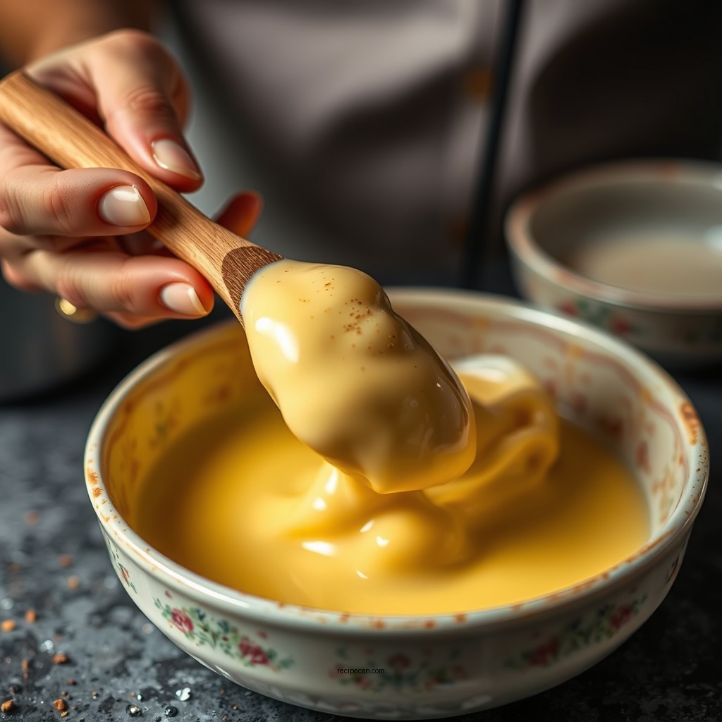 Making the Custard Mixture - cinnamon bread pudding recipe