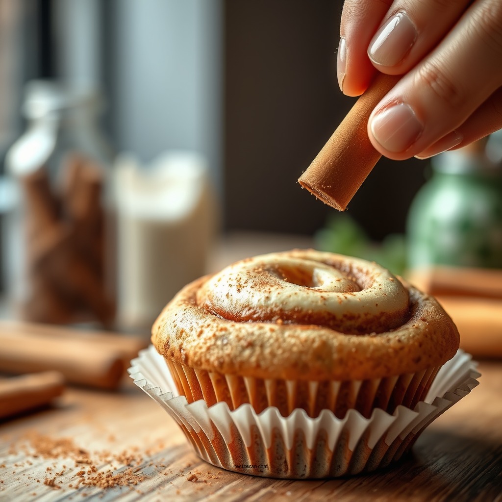 Adding the Cinnamon Swirl - cinnamon muffin recipe