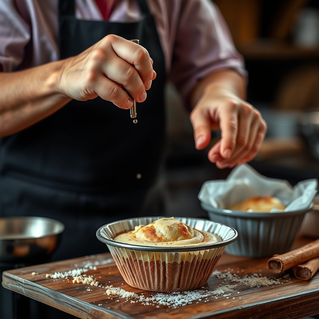 Preparing the Muffin Batter - cinnamon muffin recipe