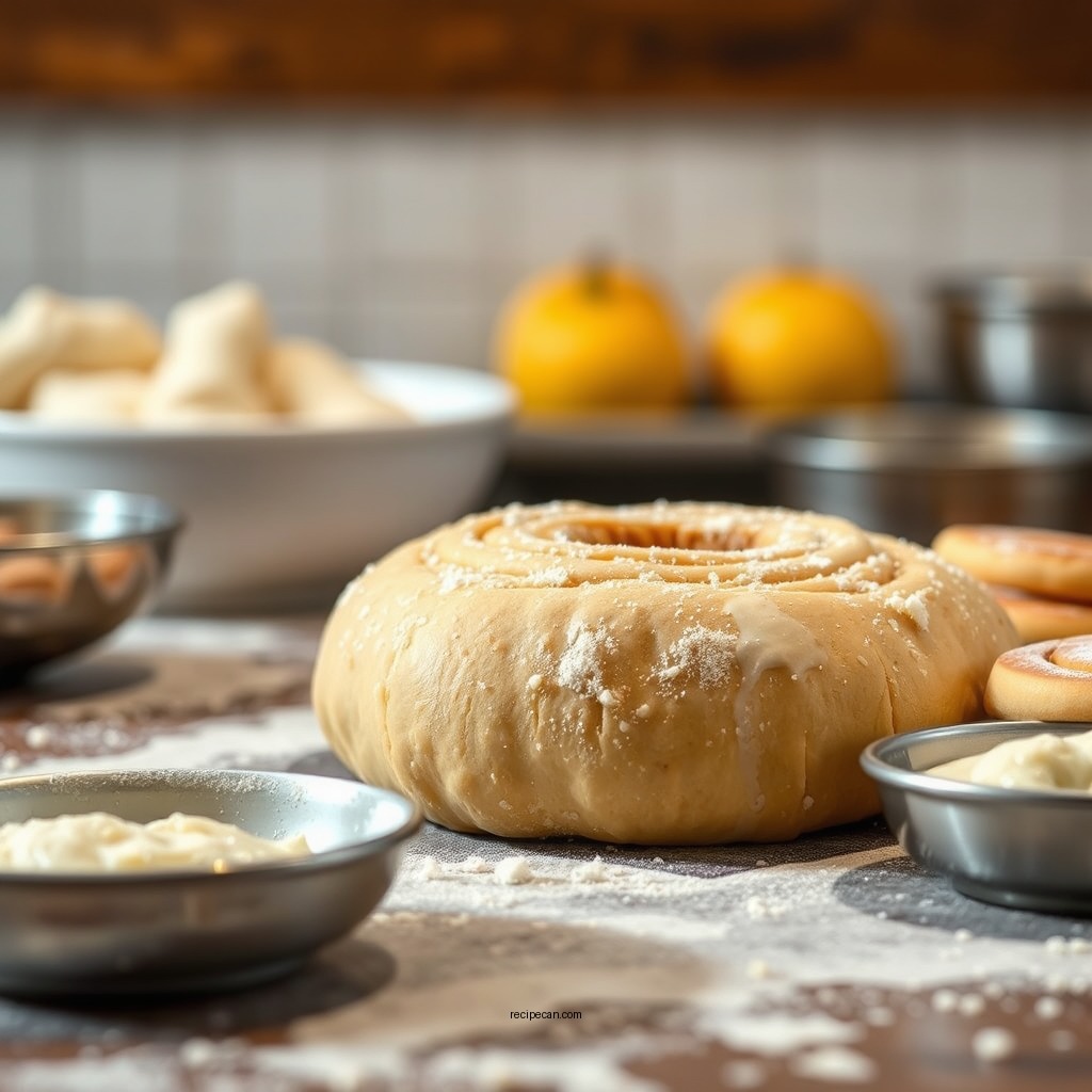 Preparing the Dough - cinnamon pumpkin rolls recipe