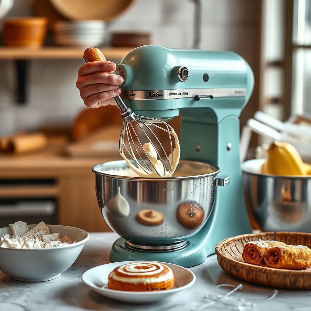 Preparing the Cake Batter - cinnamon roll cake recipe