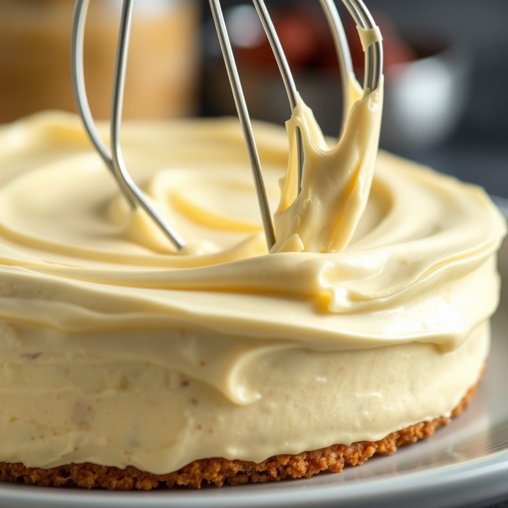 Making the Cheesecake Filling - cinnamon roll cheesecake recipe