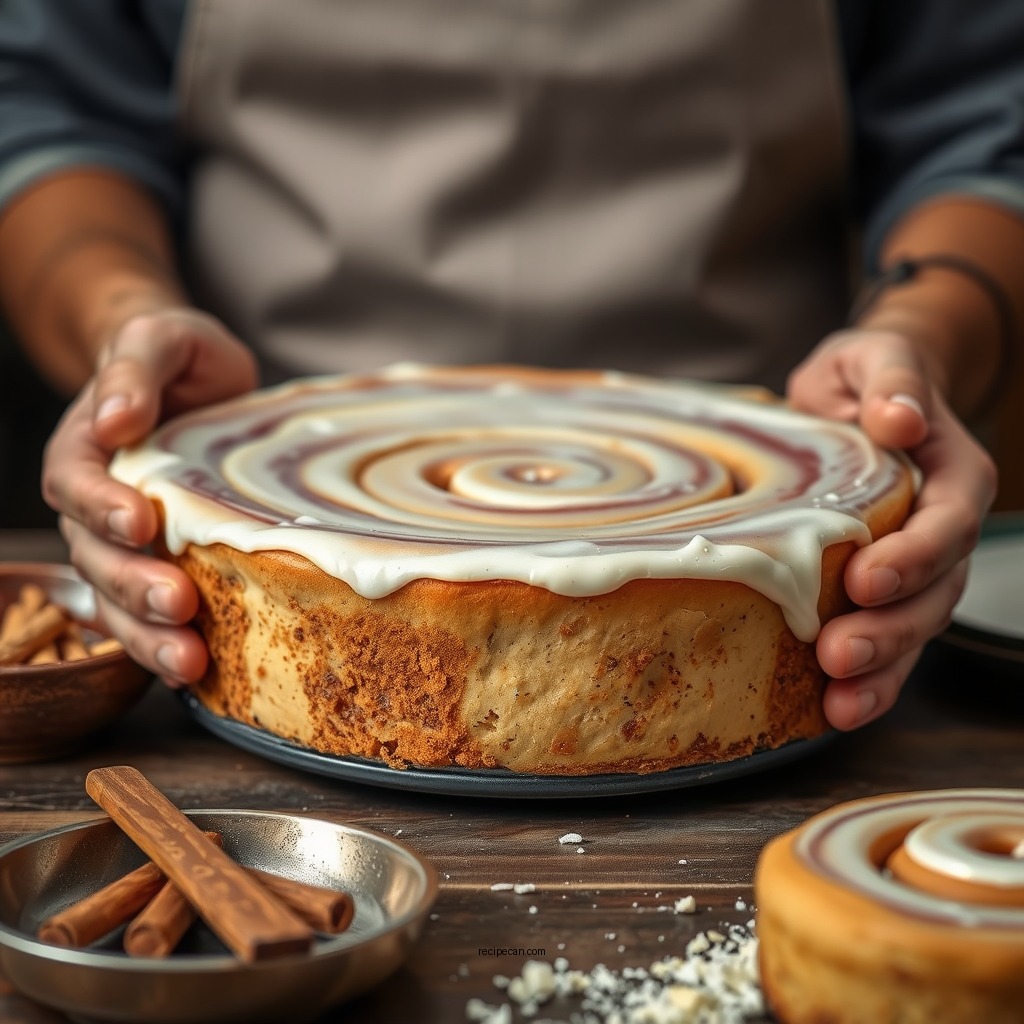Preparing the Cinnamon Roll Base - cinnamon roll cheesecake recipe