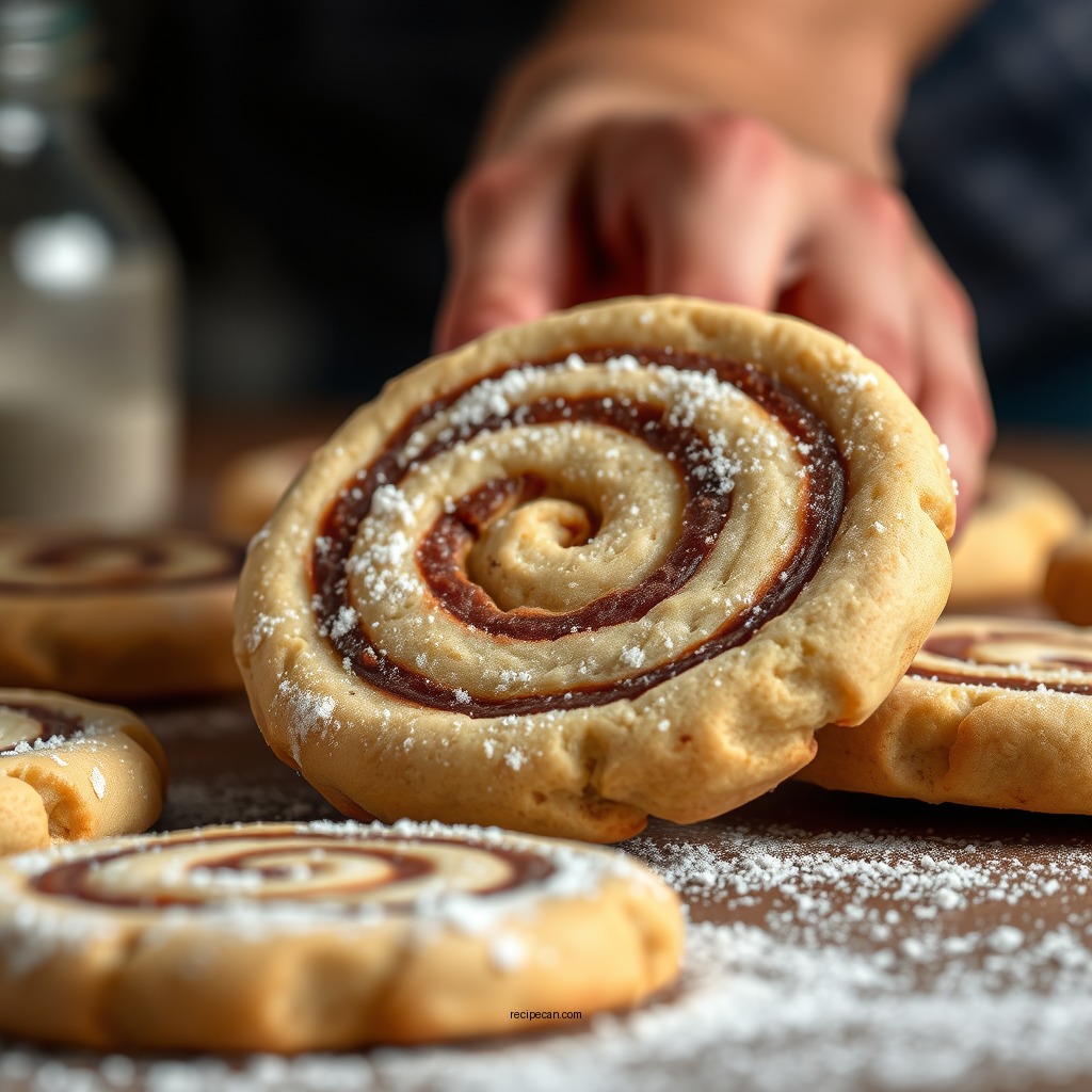 Shaping Your Cookies - cinnamon roll cookies recipe
