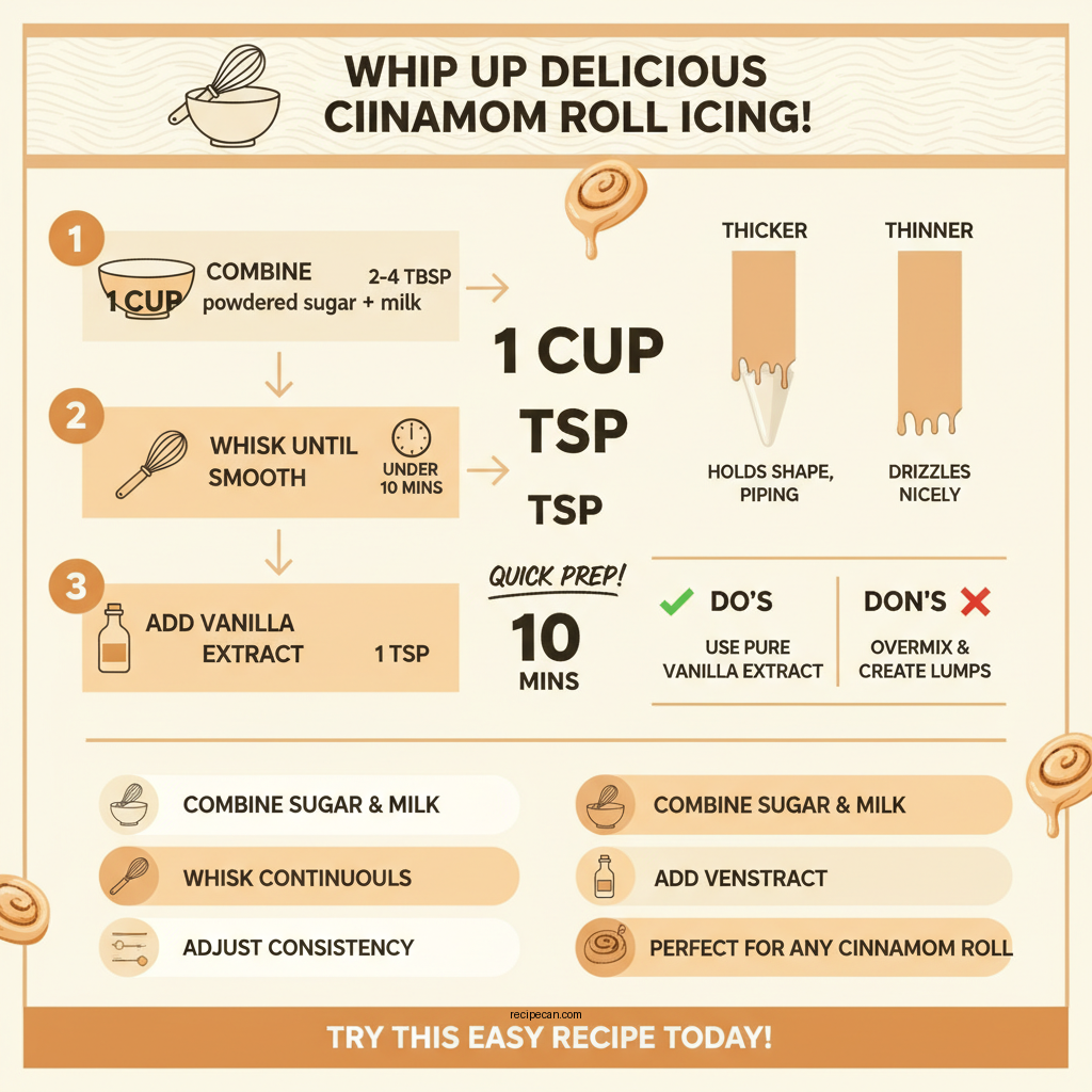 cinnamon roll icing recipe no cream cheese - Data Infographic and Statistics