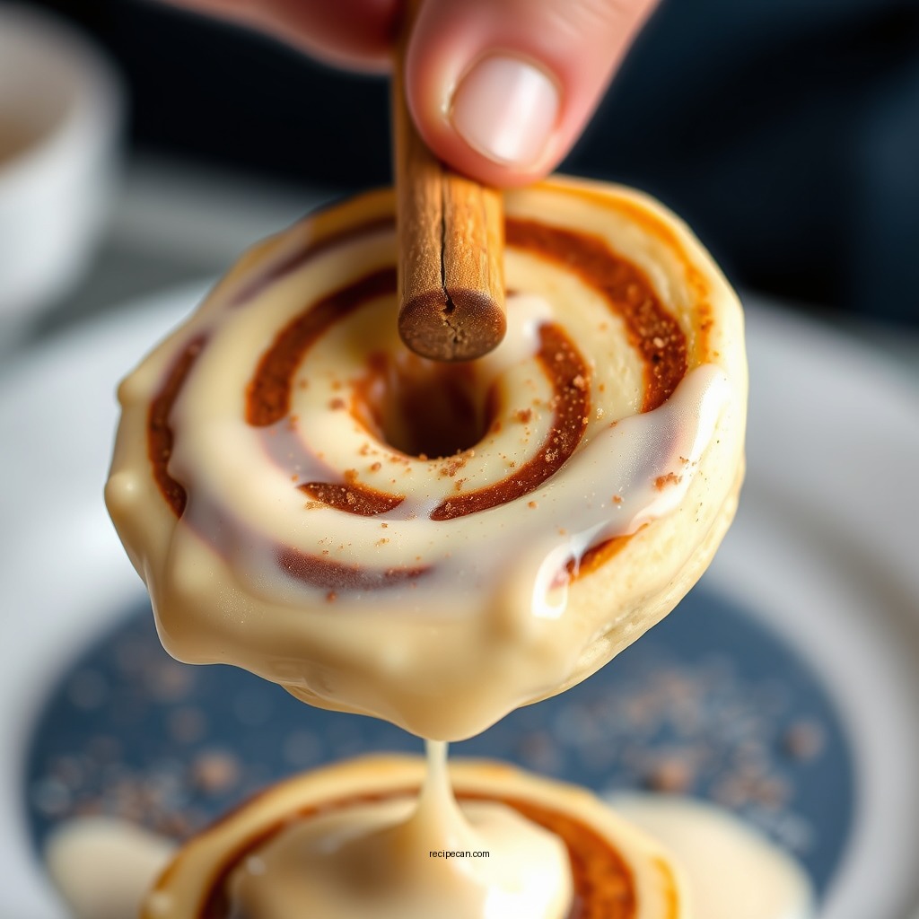 Making the Cinnamon Swirl - cinnamon roll pancakes recipe