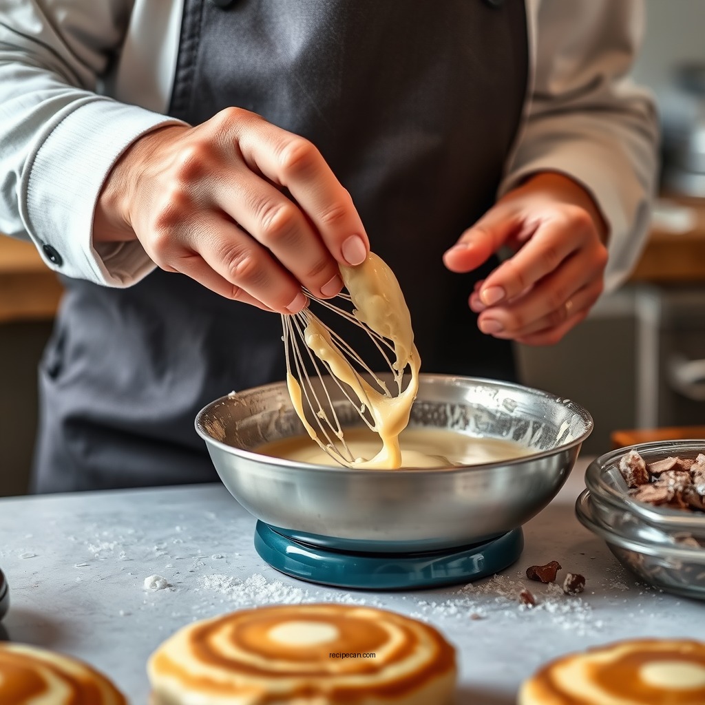 Preparing the Batter - cinnamon roll pancakes recipe