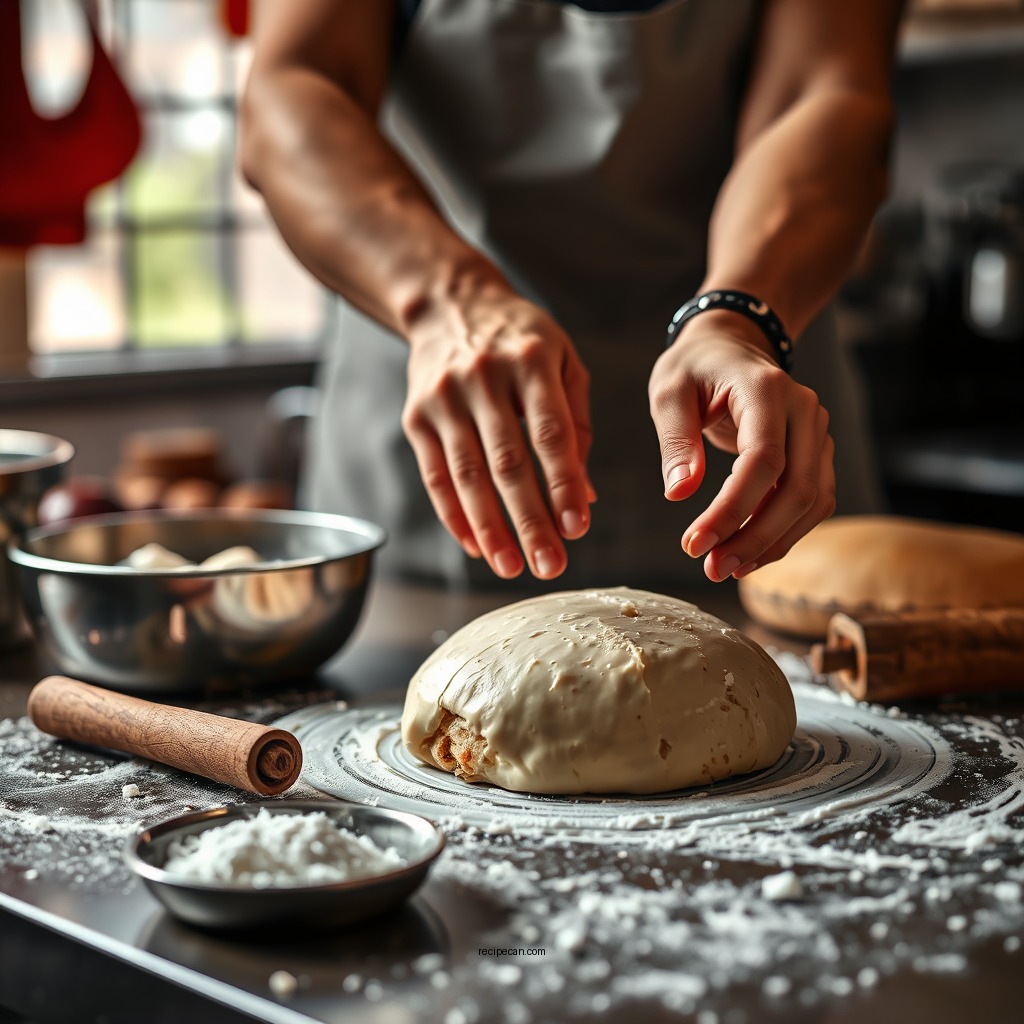 Preparing the Dough - cinnamon roll recipe easy