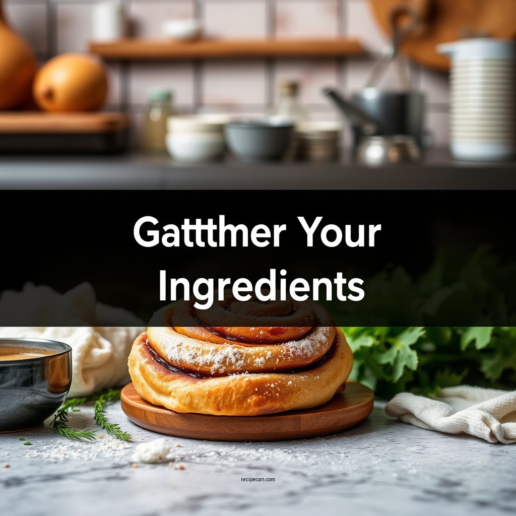 Gather Your Ingredients - cinnamon roll recipe