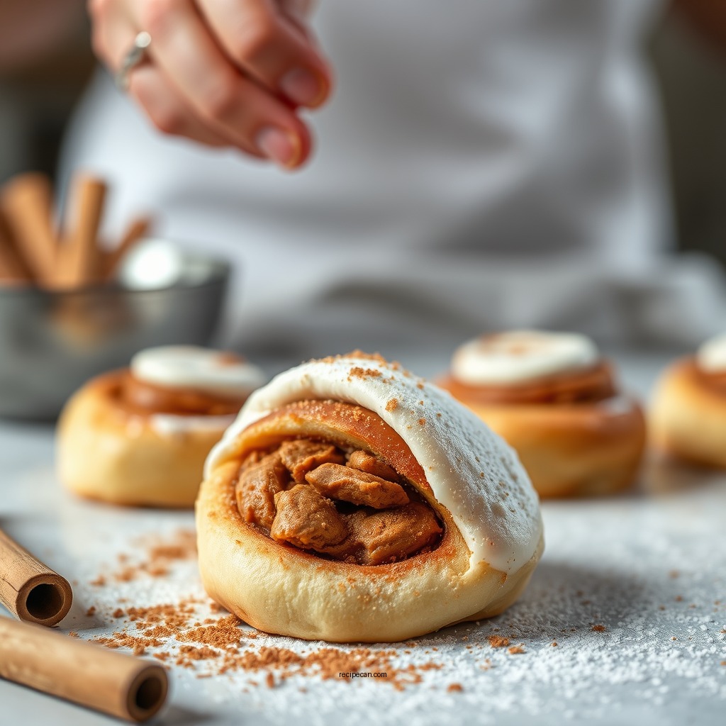Making the Cinnamon Filling - cinnamon roll recipe without yeast