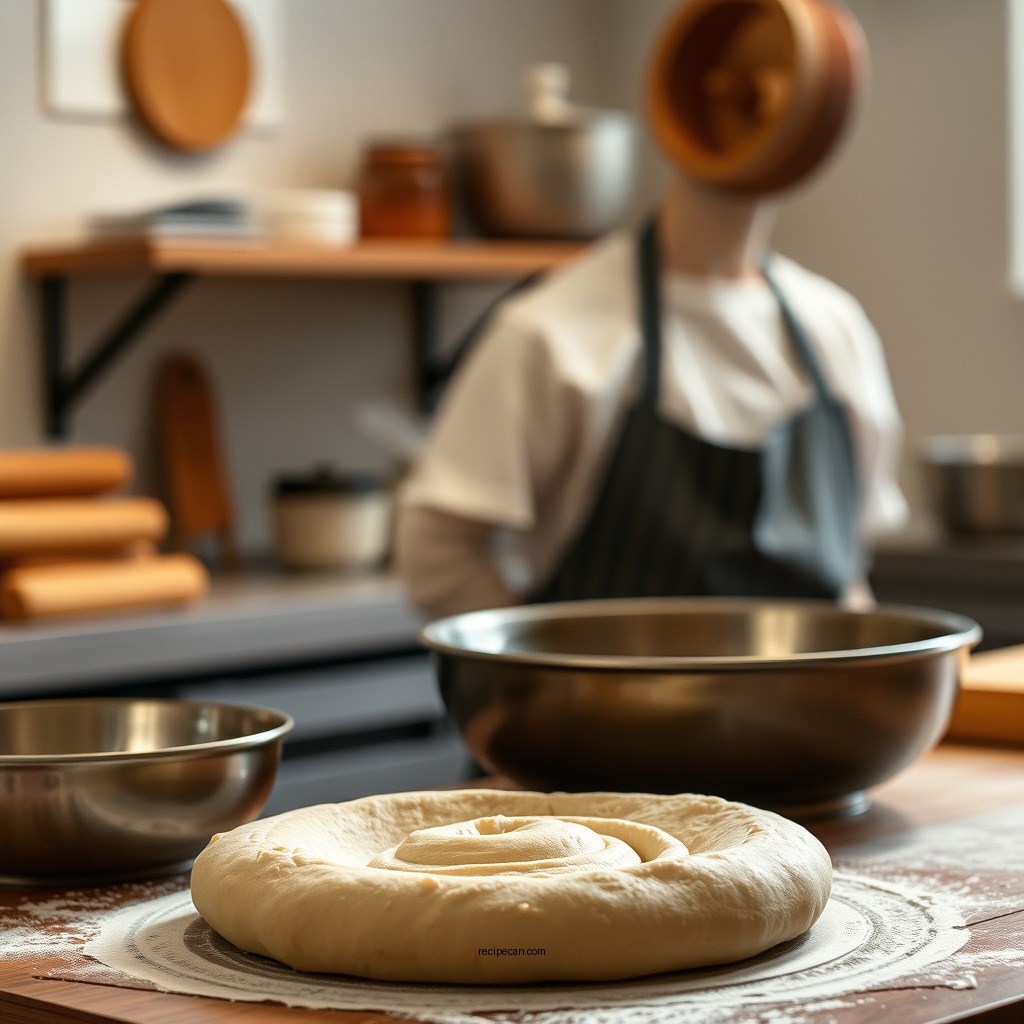 Preparing the Dough - cinnamon rolls recipe