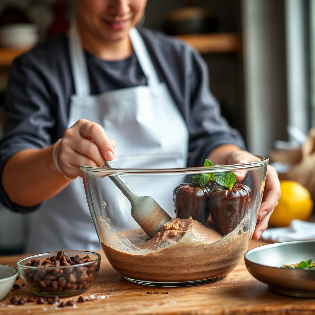 Preparing the Batter - cocoa brownies recipe