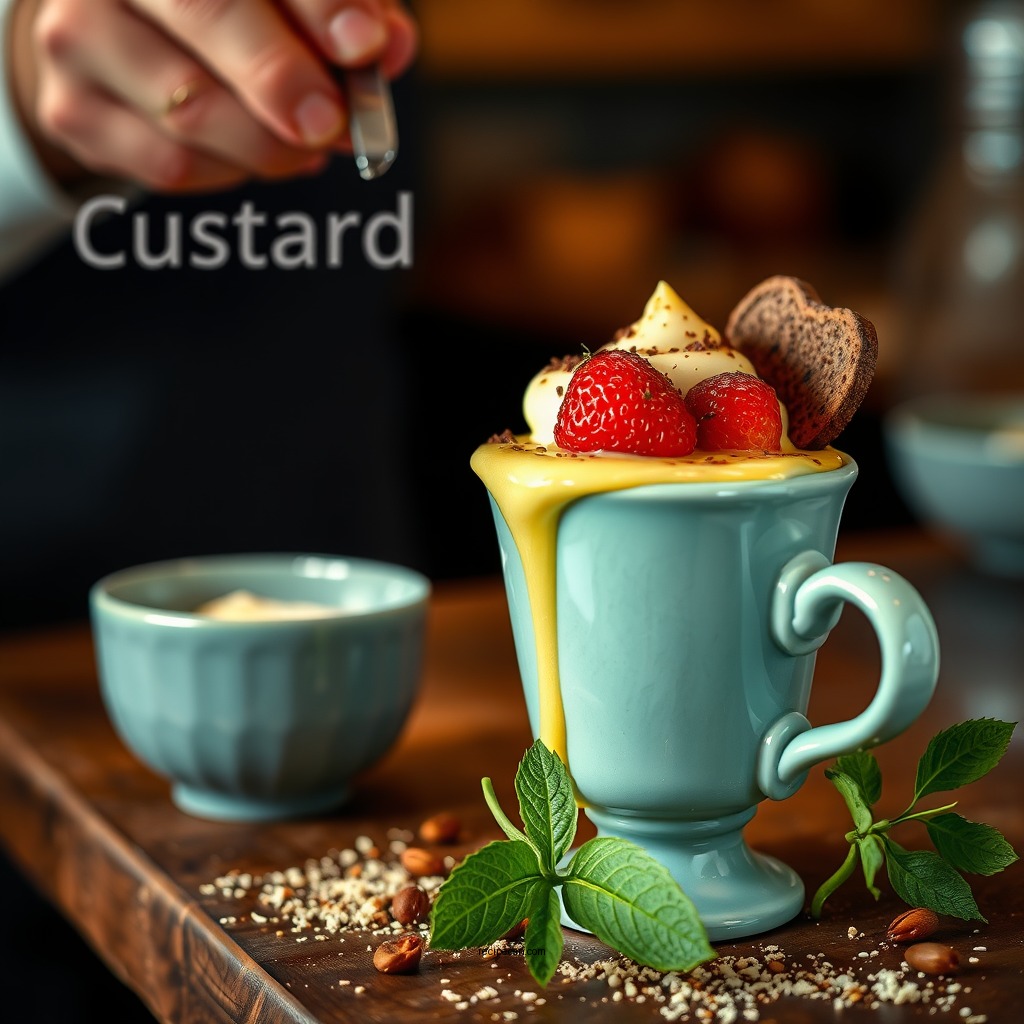 Cooking the Custard - cocoa custard recipe
