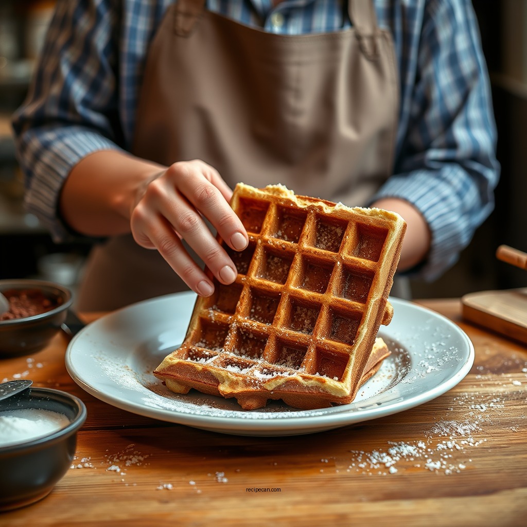 Step-by-Step Preparation - cocoa waffle recipe