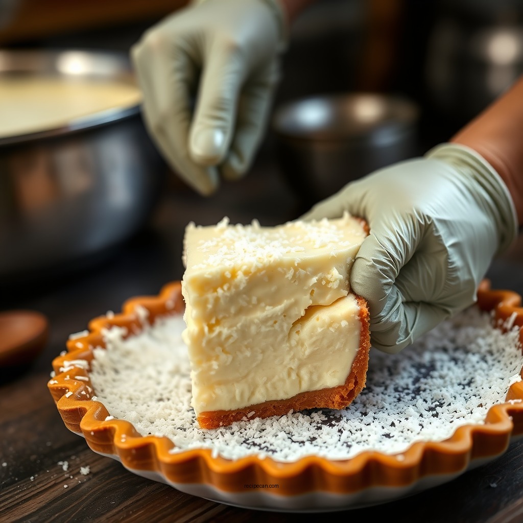 Making the Coconut Custard Filling - coconut custard pie recipe easy