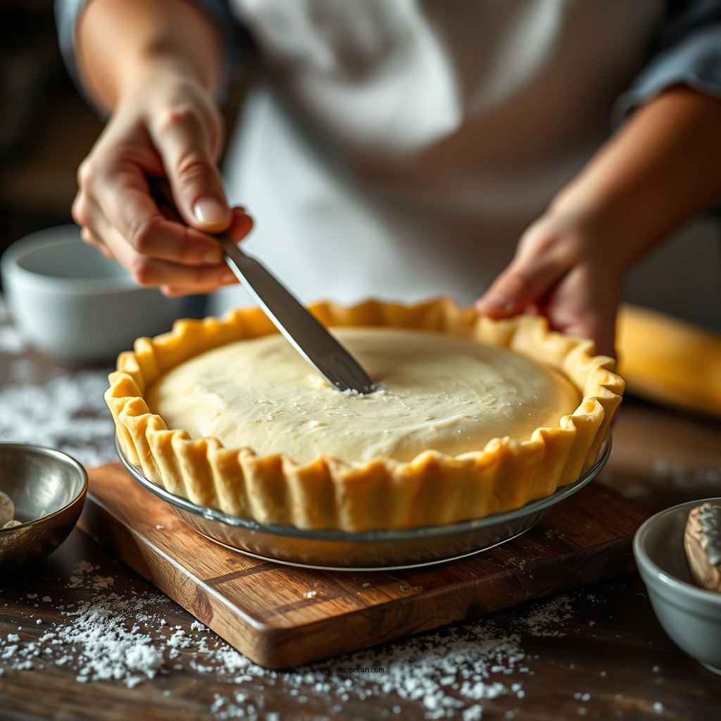 Preparing the Pie Crust - coconut custard pie recipe