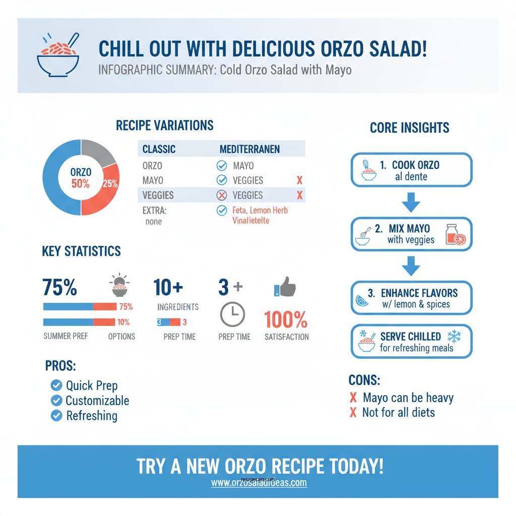 cold orzo salad with mayo recips - Data Infographic and Statistics