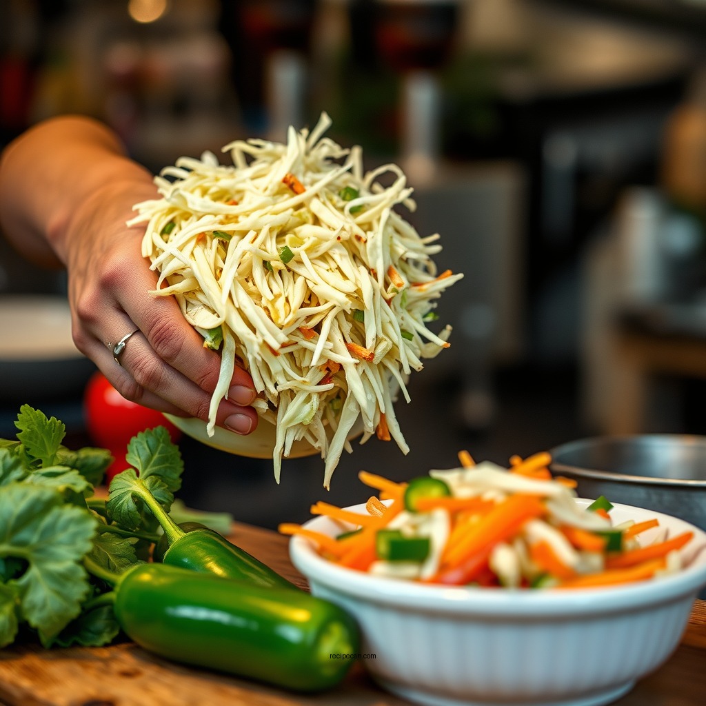 Preparing the Vegetables - coleslaw jalapeno recipe