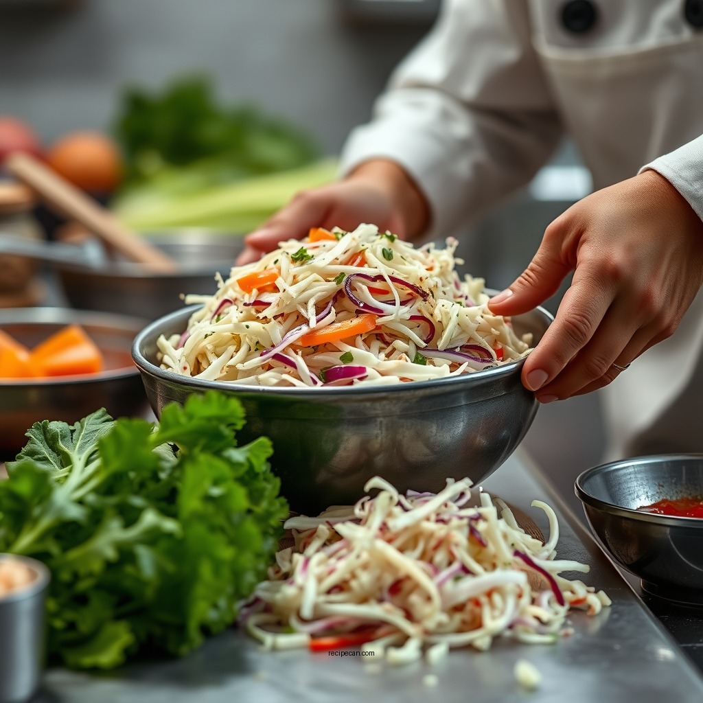Preparing the Vegetables - coleslaw kfc recipe