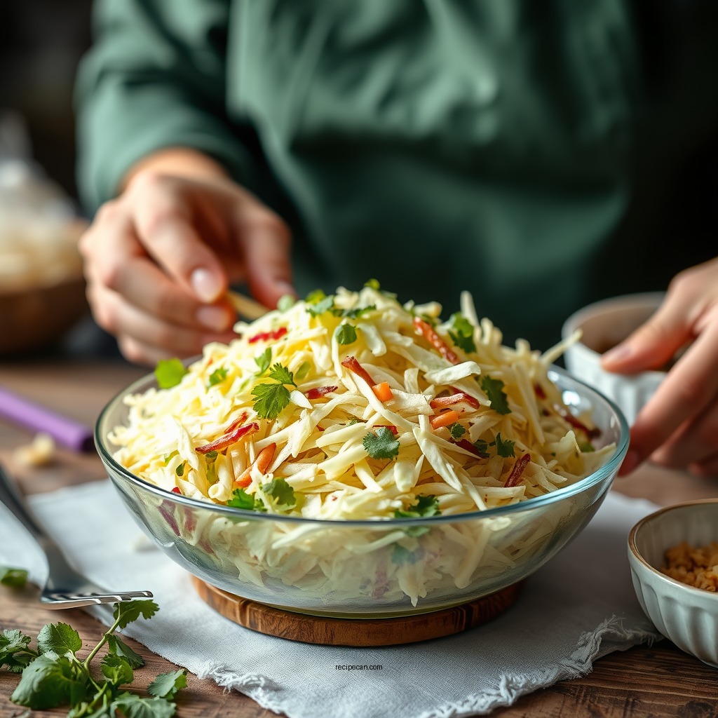Preparing the Coleslaw Base - coleslaw no mayo dressing recipe