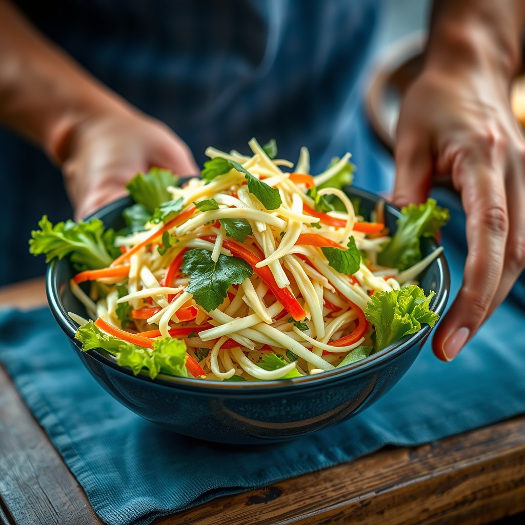 Preparing the Vegetables - coleslaw recipe for bbq