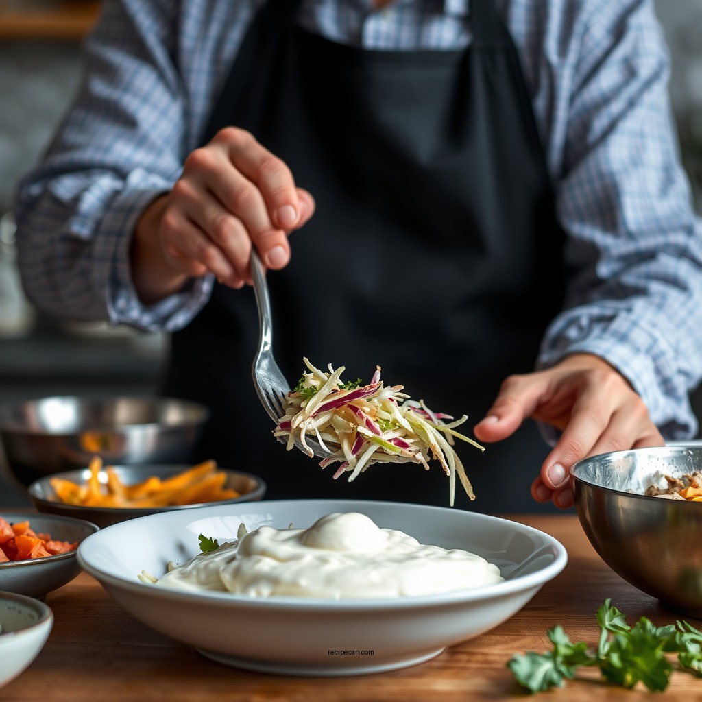 Step-by-Step Preparation - coleslaw recipe greek yogurt