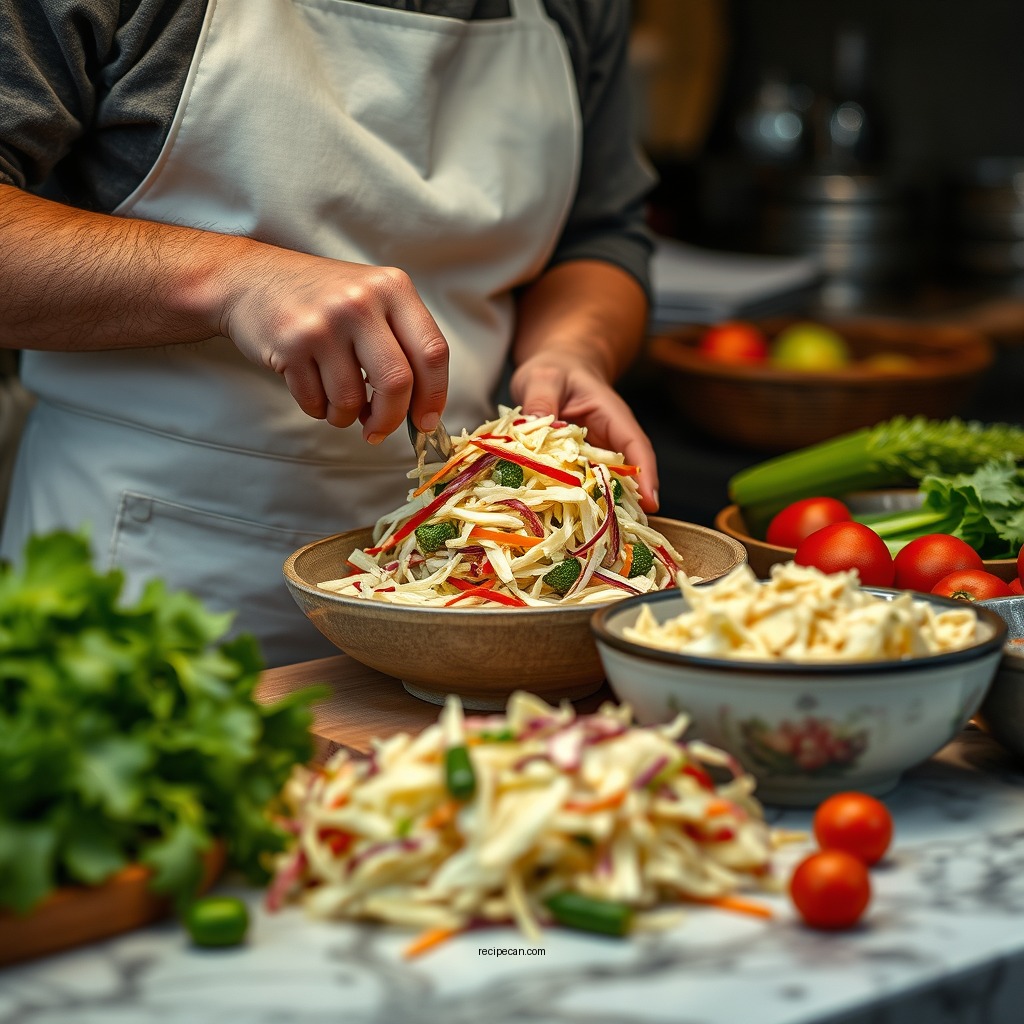 Preparing the Vegetables - coleslaw recipe ina garten