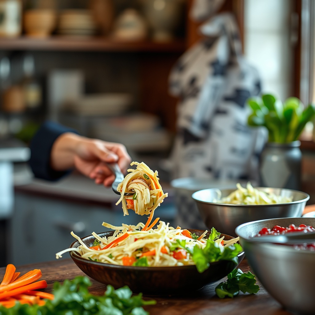 Preparing the Vegetables - coleslaw recipe simple