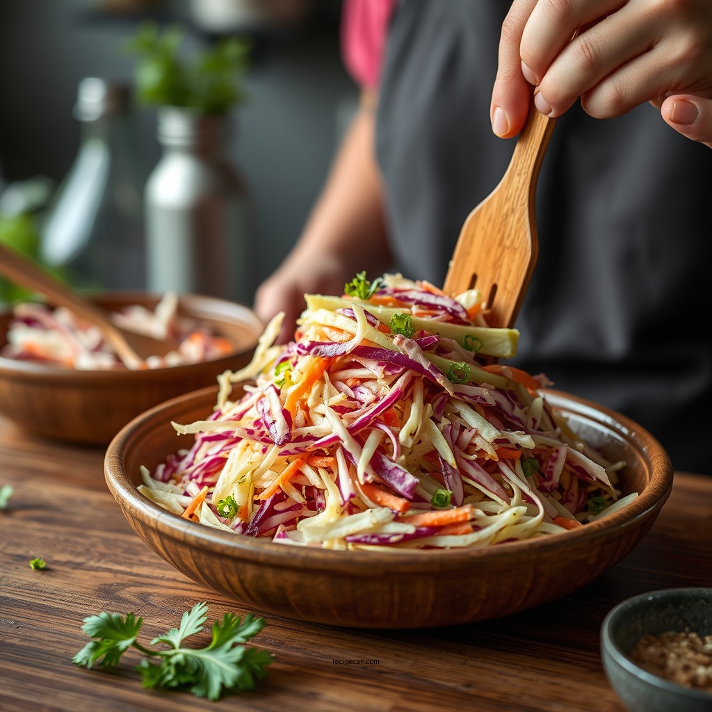 Preparing Your Coleslaw - coleslaw recipe vegan
